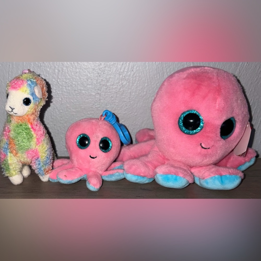 Ty Beanie Boo Plush & Plush Keychain Bundle
